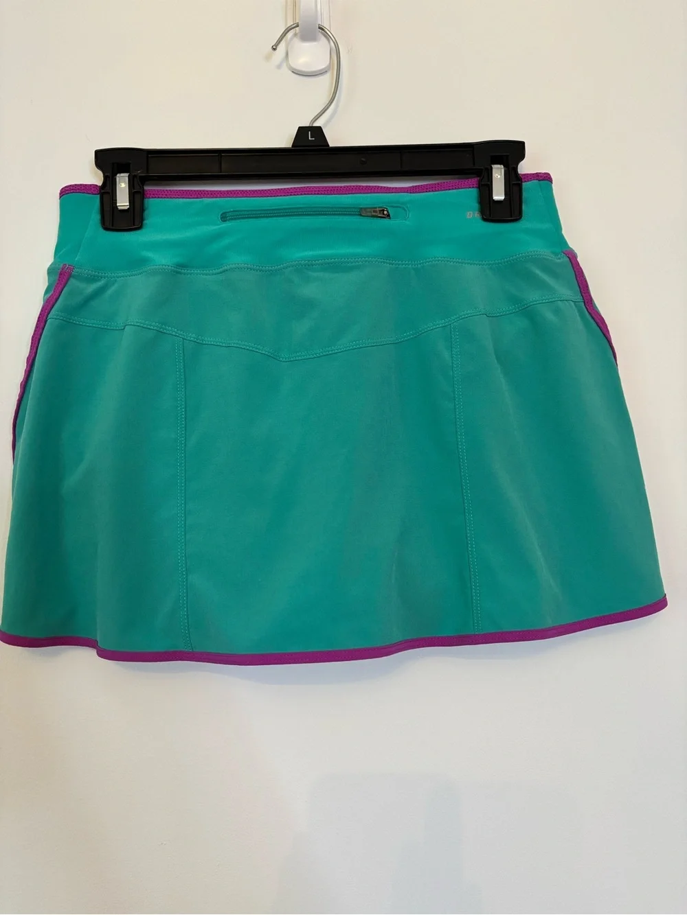 Nike Women's Teal Tennis Skirt with Purple Trim